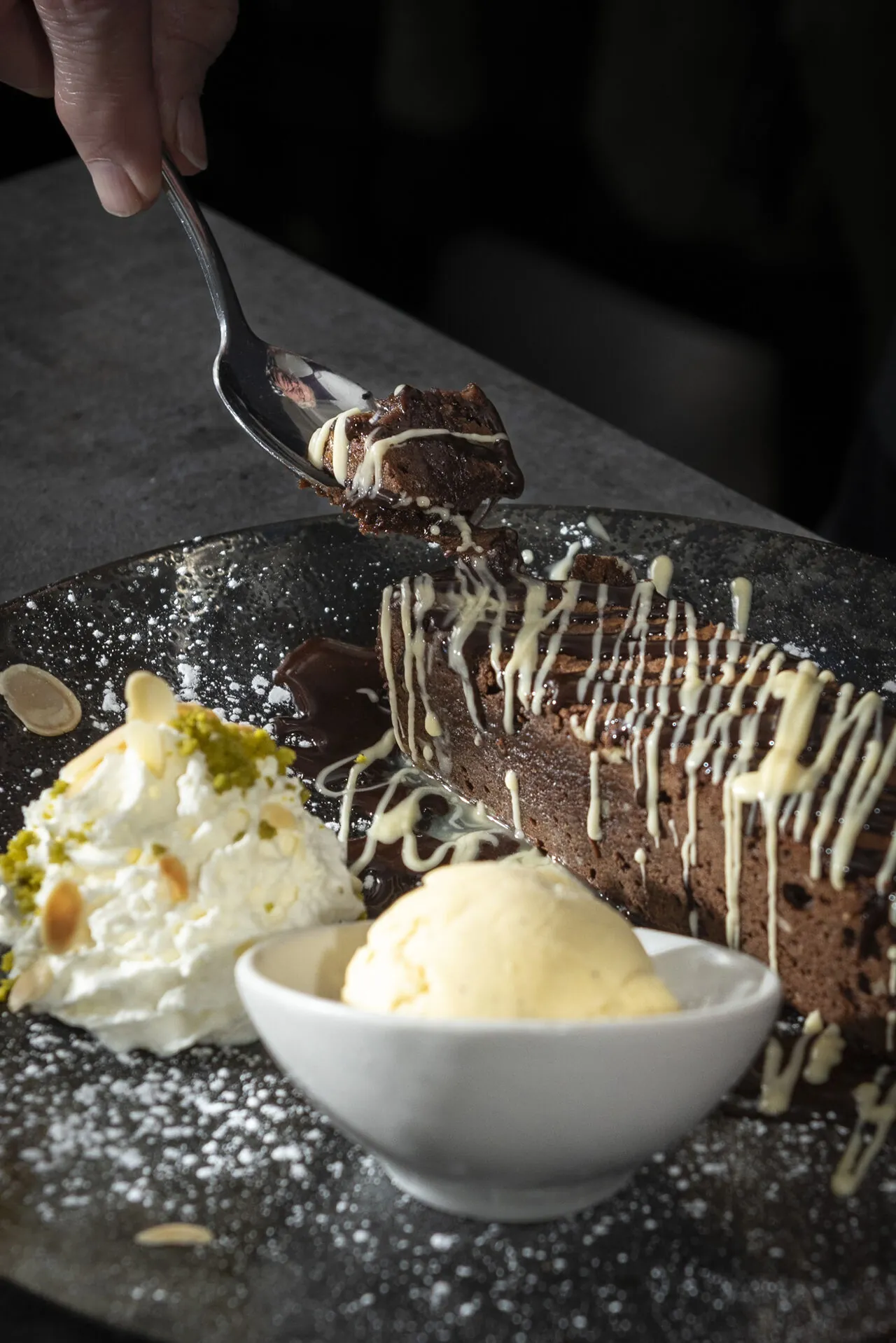 Brownie au chocolat et glace vanille