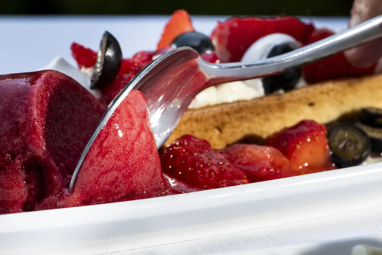Dessert aux fruits rouges